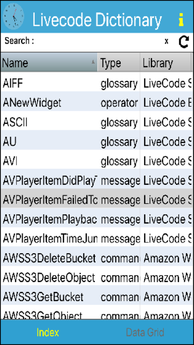 LiveCode Dictionary Screenshot