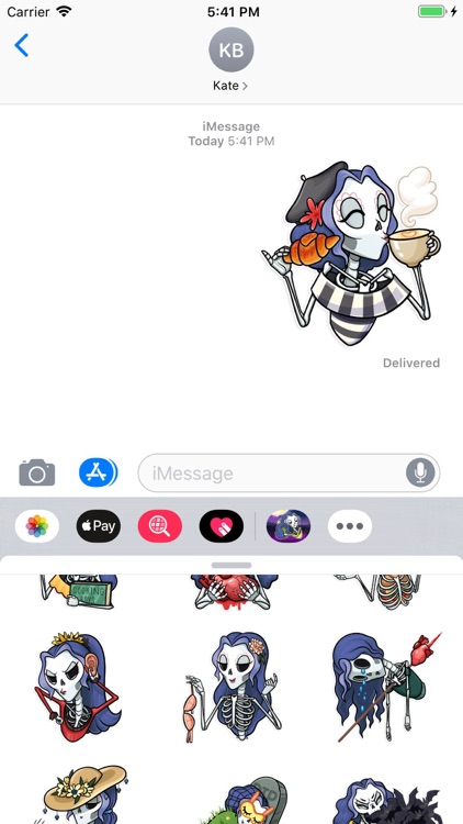 Skeleton Witch Stickers Pack screenshot-4