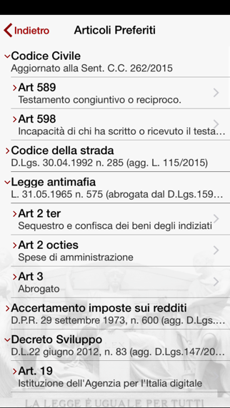 Codici e Leggi Screenshot