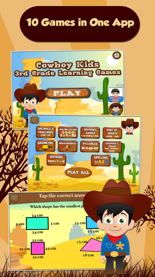 Cowboy Kid Third Grade Games - 3.70 - (iOS)