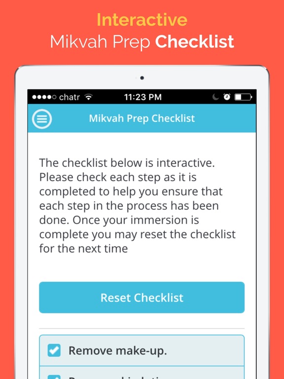 My Mikvah Calendar iPad screenshot 5 - Lifestyle app