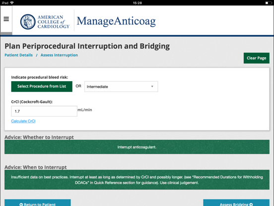 ManageAnticoag iPad screenshot 5 - Medical app