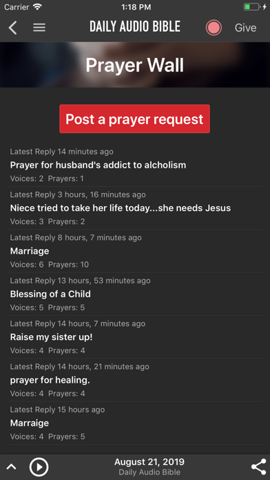 Daily Audio Bible Mobile App Screenshot