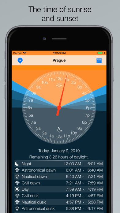 DayLight - sunrise and sunset clock Screenshot 1