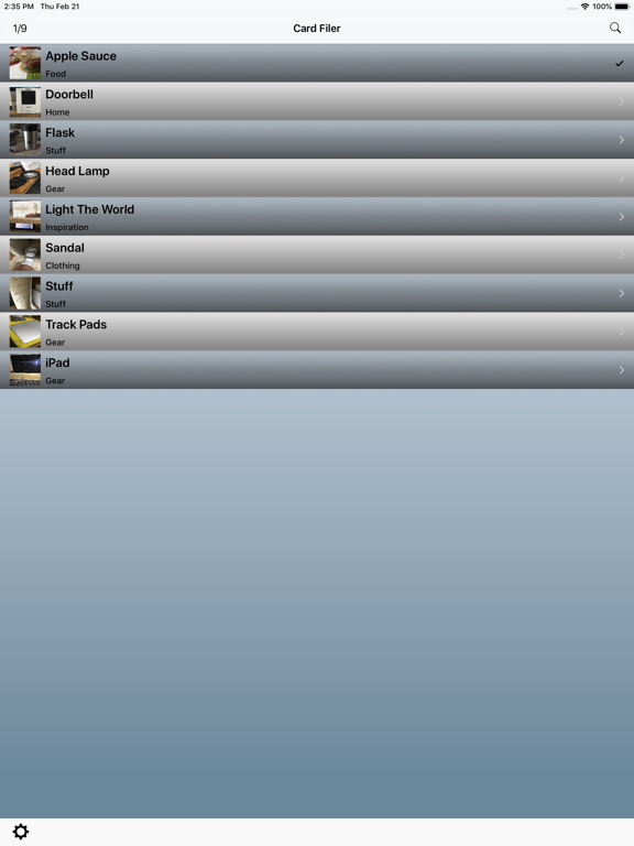 CardFiler iPad screenshot 1 - Productivity app