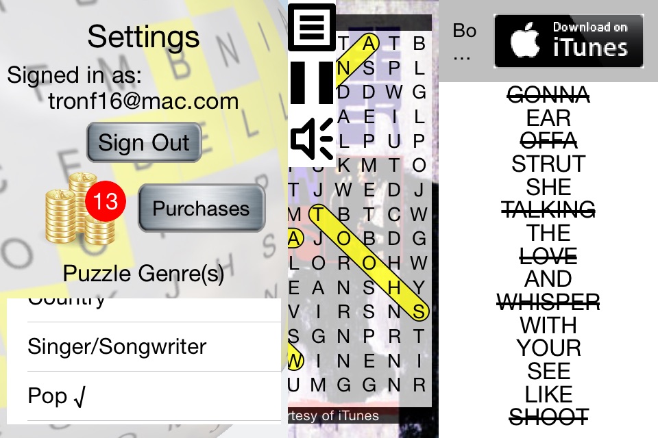 Lyric Jukebox Word Search screenshot 3