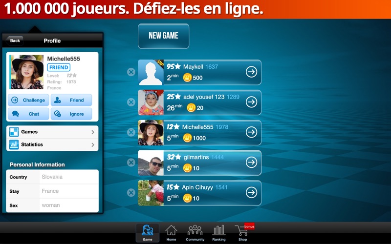 Screenshot #2 pour Echecs en ligne +