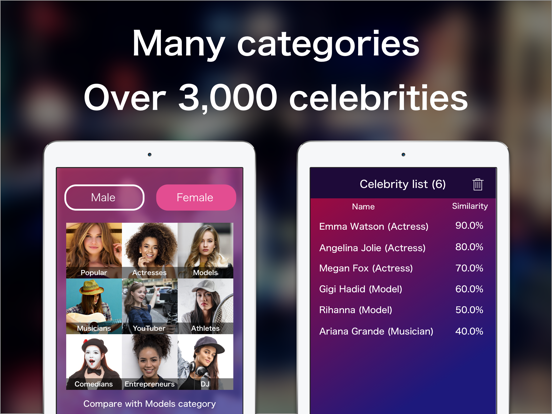 Look alike - Celebrity iPad screenshot 2 - Entertainment app