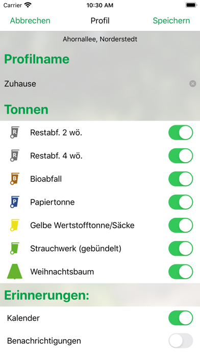 Abfall App Norderstedt Screenshot