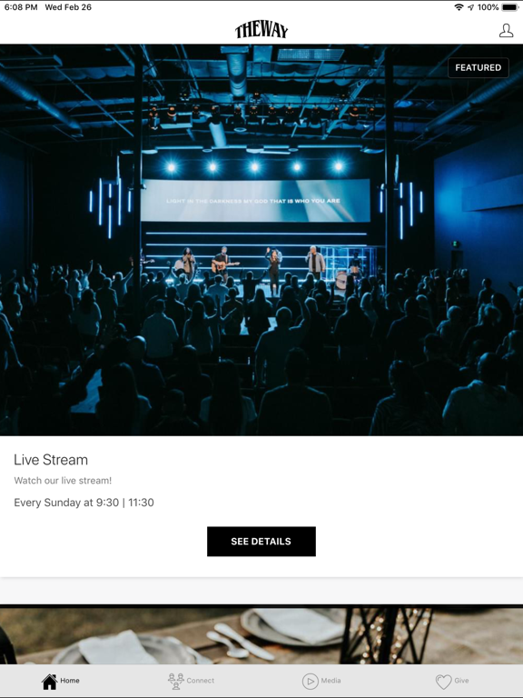 The Way Family Church iPad screenshot 1 - Lifestyle app