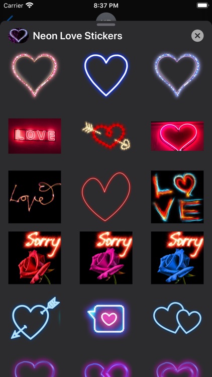 Love Heart Neon Stickers