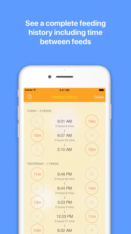 Baby breast feeding tracker