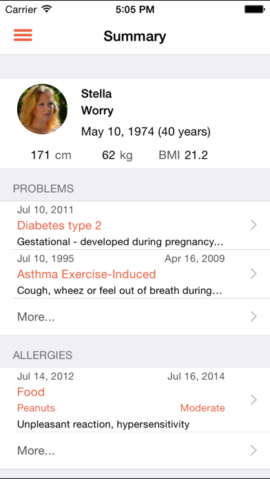 Screenshot #1 pour Axilla Personal Health Record
