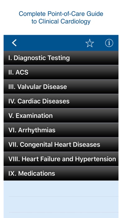 Cardiology Clinical Questions. Screenshot