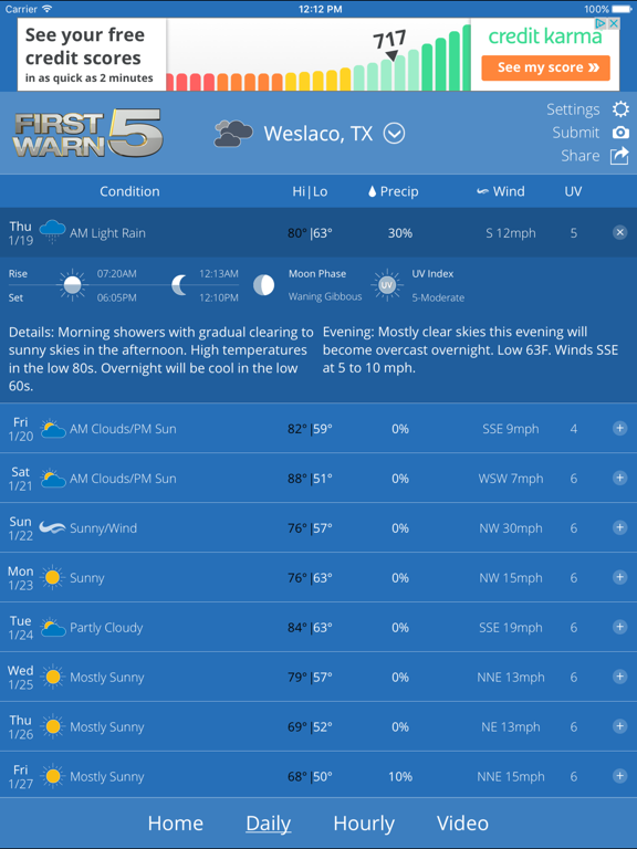 KRGV FIRST WARN 5 Weather screenshot 2