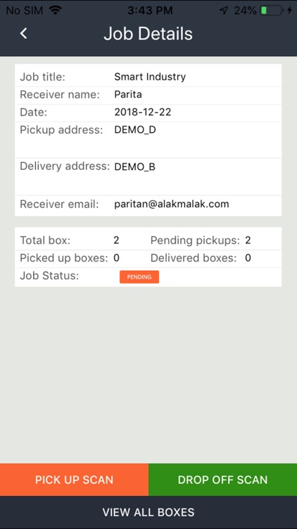 Delivery Handler for Drivers