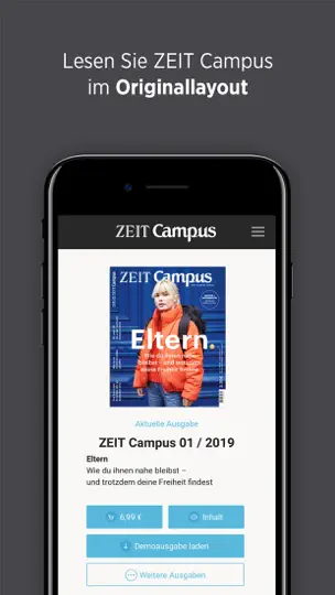 Screenshot von ZEIT Campus auf dem iPhone 1