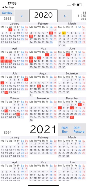 Thailand Holiday Year Calendar on the App Store