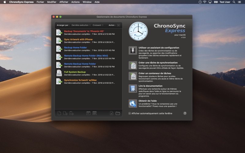 Screenshot #1 pour ChronoSync Express