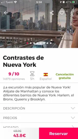 Captura de pantalla de Guía Nueva York Civitatis.com en iPhone 4