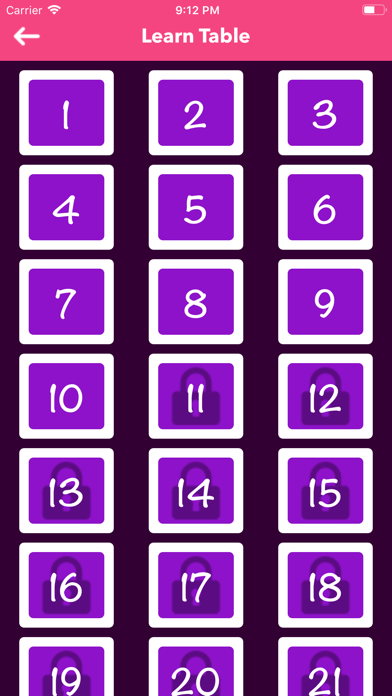 LearningTable - Times Table Screenshot