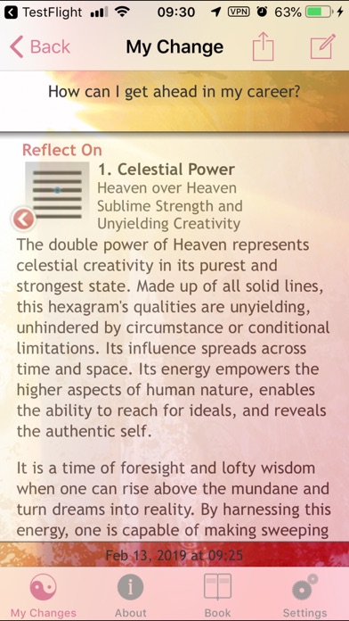 iChing Pocket App of Wisdom Screenshot