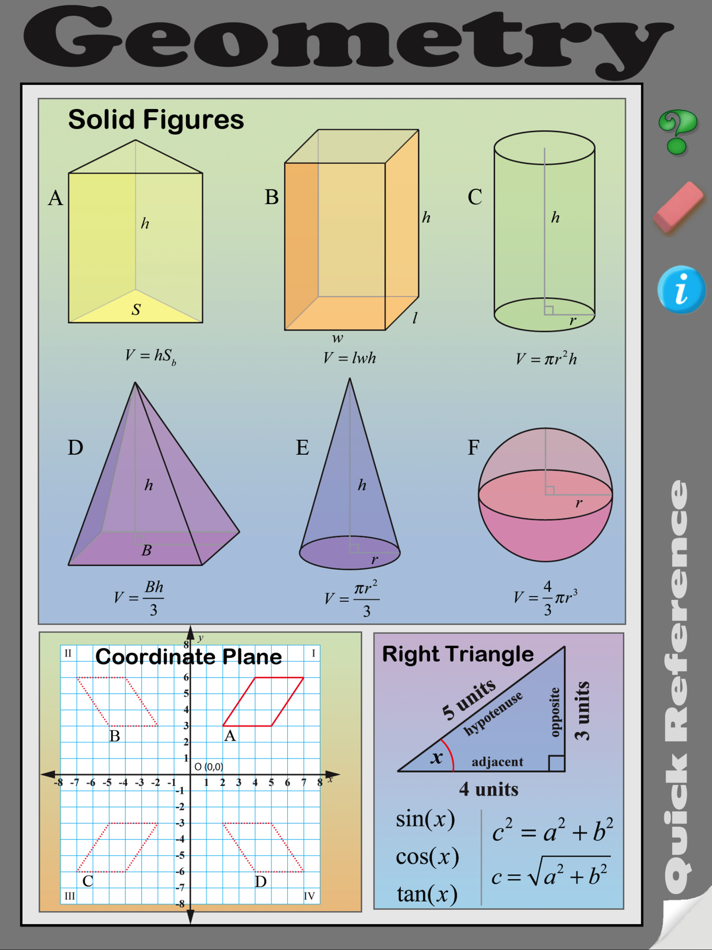 #4. Geometry Quick Reference (iOS) 由: Ventura Educational Systems