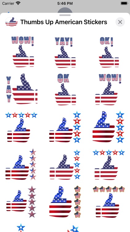 Thumbs Up American Stickers