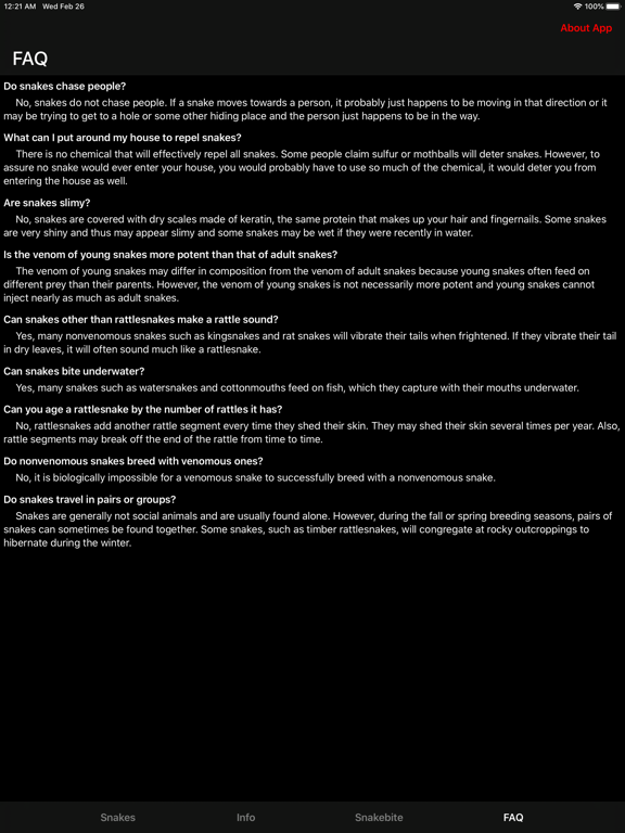 Snakes of North Carolina iPad screenshot 4 - Reference app