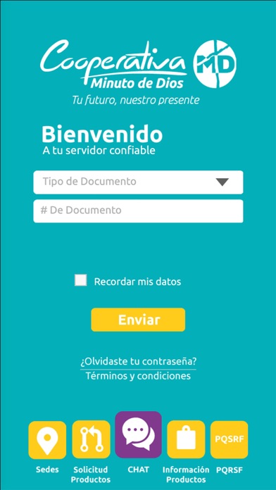 COOPERATIVA MINUTO DE DIOS APP Screenshot