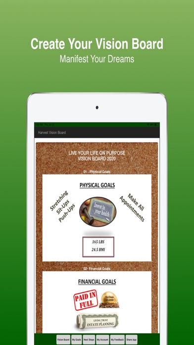 Harvest Vision Board Screenshot