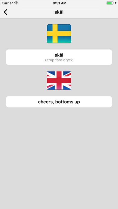 Swedish/English Dictionary Screenshot