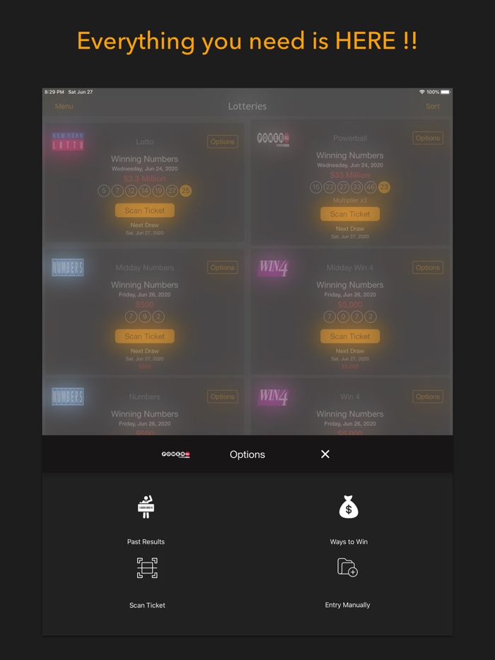 Lottery results-Ticket scanner