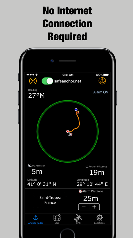 #9. SafeAnchor.Net Anchor Alarm (iOS) By: Barkin Takmaz