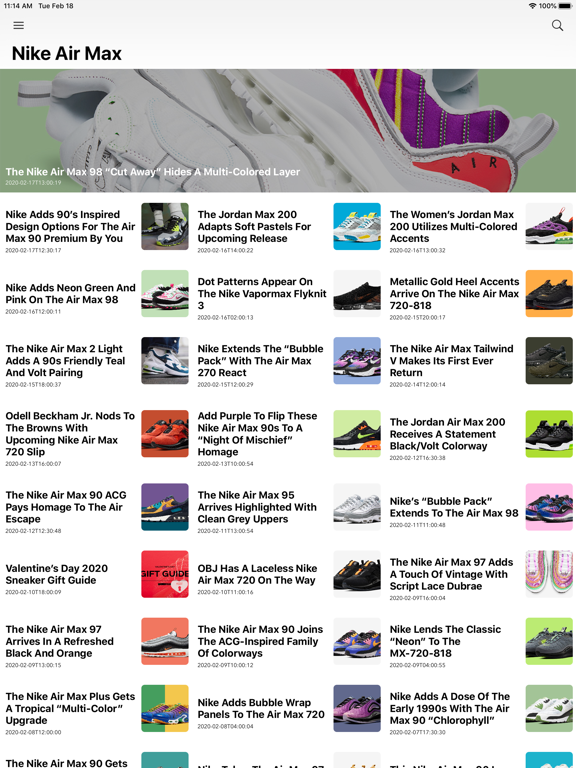 Sneakers News Geek iPad screenshot