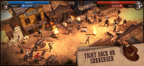 West Game - Engage in intense large-scale battles, where strategic morale indicators dictate the tide of combat in explosive encounters.