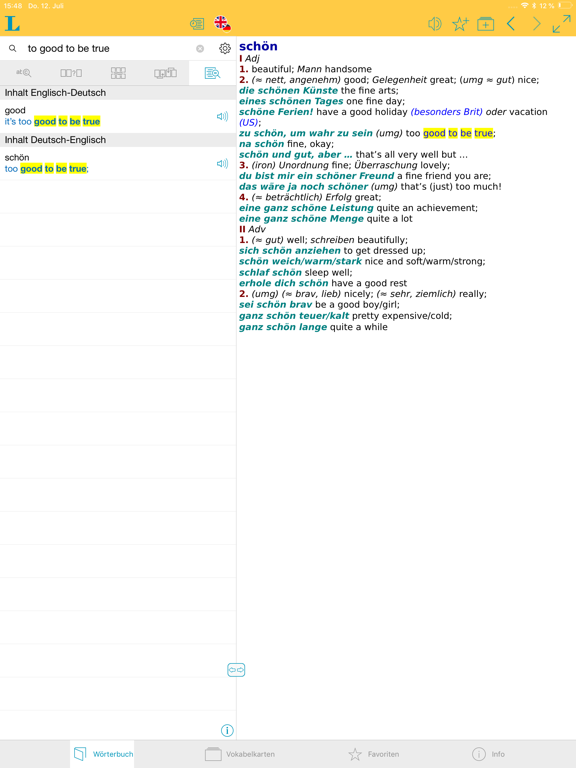 Screenshot #5 pour Großes Englisch Wörterbuch