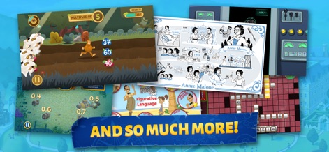 Adventure Academy - Discover a diverse array of activities, from a charming 'multiples of 5' game with sheep to historical lessons featuring figures like 'Annie Malone'.