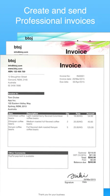 Invoice Maker Simple screenshot 1 of 10