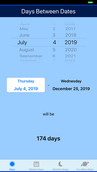 Days between Dates Screenshot