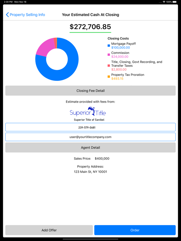 Superior Title of Sanibel iPad screenshot 2 - Business app