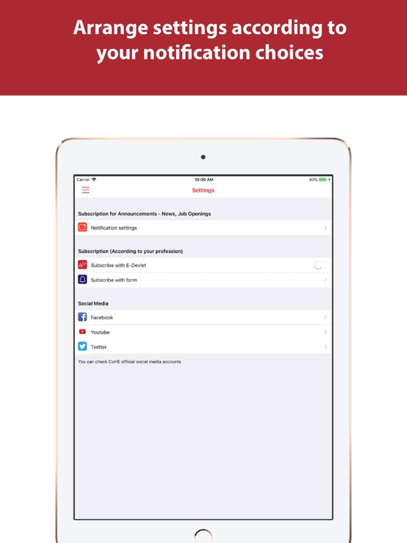 CoHE Mobile iPad screenshot