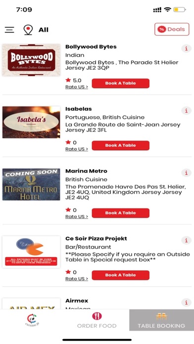 Cuisine.JE, Food and Tables Screenshot