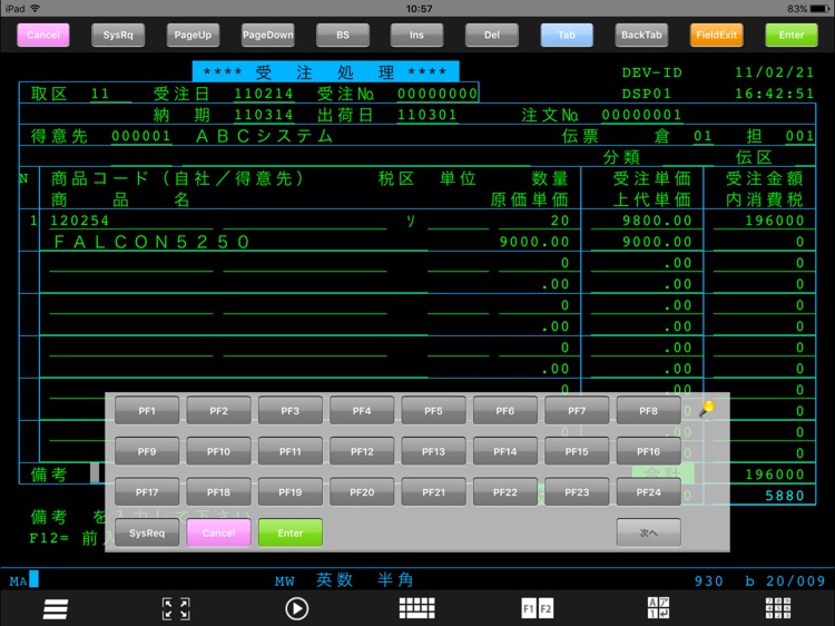 FALCON 5250 for iPad コーポレイト