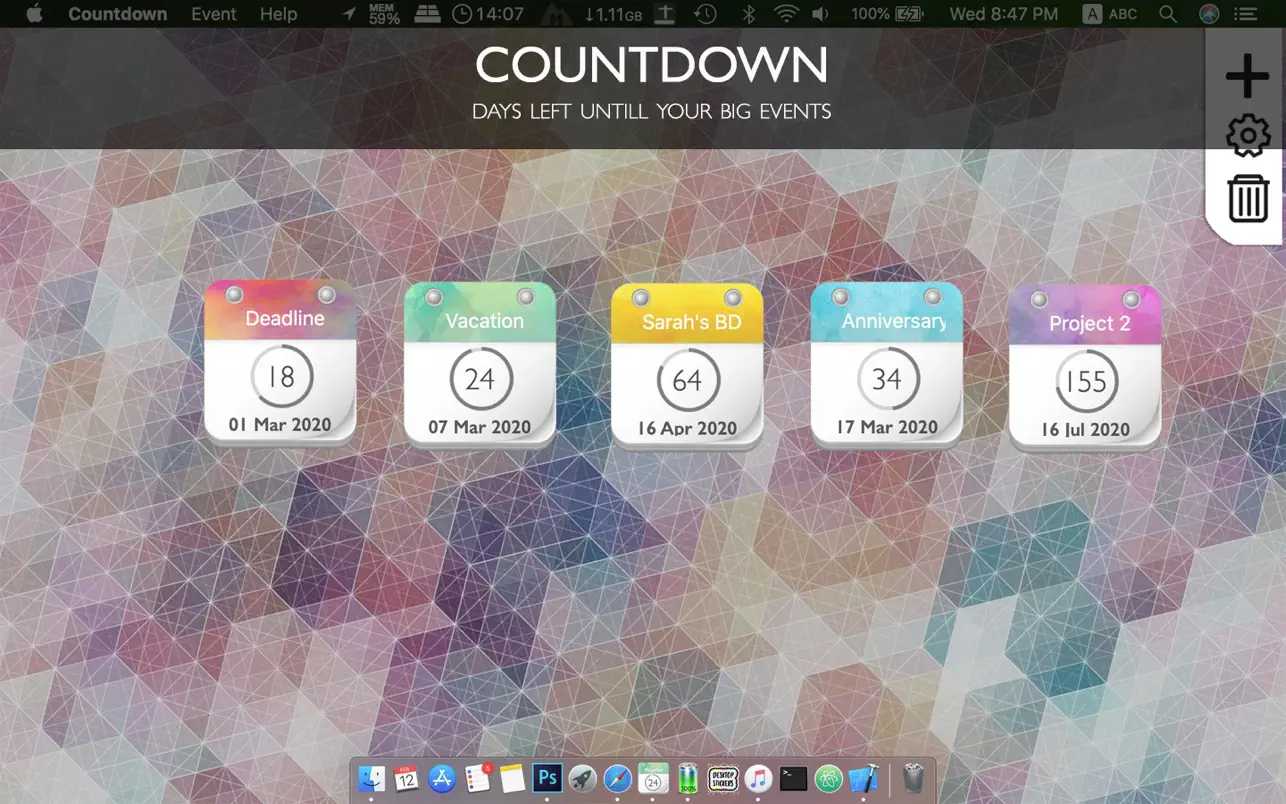 #2. Countdown (macOS) De: Marian Raafat