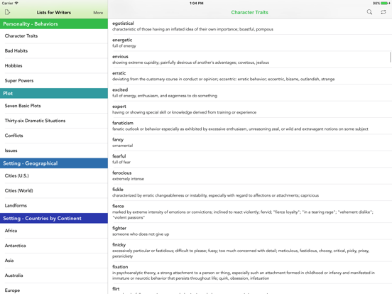 Screenshot #6 pour Lists for Writers