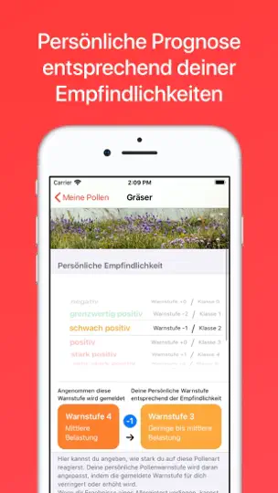 Screenshot von Pollenflug Vorhersage auf dem iPhone 2