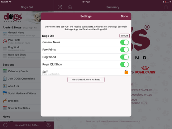 Dogs Queensland iPad screenshot