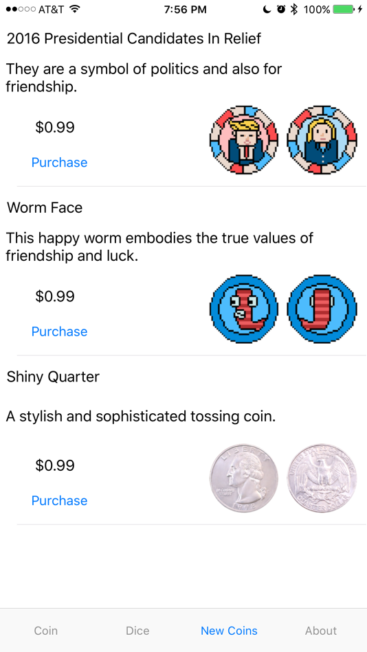 #5. Coin & Dice Toss (iOS) Podle: Mark Cerritelli