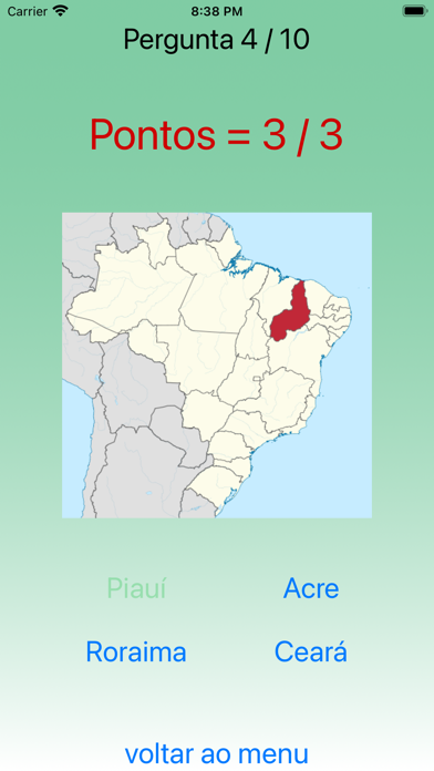 Estados do Brasil - Jogo Screenshot